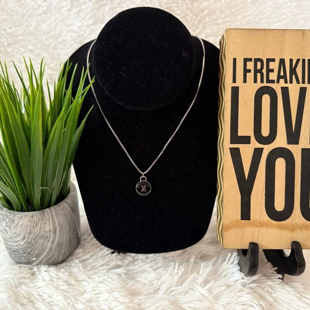 Louis Vuitton Black Skittle Pendant Necklace